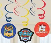 6x Hangdecoratie/rotorspiralen in Paw Patrol thema - Thema feest decoratie voor kinderfeestje of verjaardag