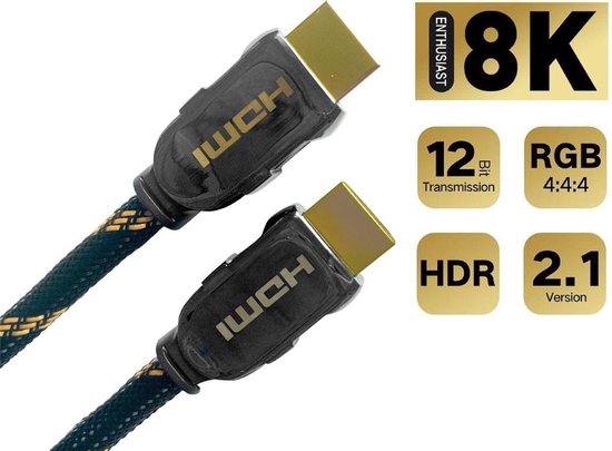 Zuidelijk affix Azië Premium 4K/8K/10K Ultra High Speed 2.1 HDMI kabel 0.5 meter | bol.com
