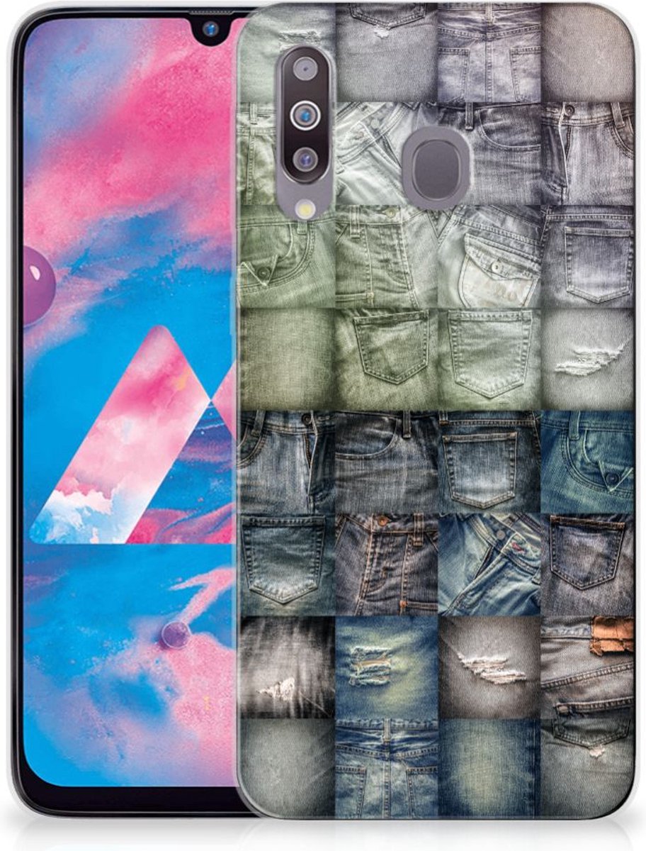 Silicone Back Cover Samsung Galaxy M30 Spijkerbroeken