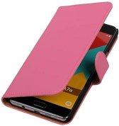 Effen Bookstyle Hoes Geschikt voor Samsung Galaxy A7 (2016) A710F Roze