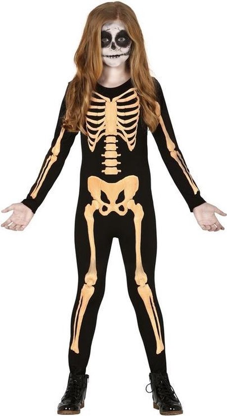 Zwart/oranje skelet verkleedpak voor kinderen kostuum - Halloweenoutfits  voor... | bol.com