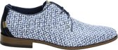 Rehab Greg Checker lage nette schoen - Blauw wit - Maat 42