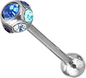Piercing crystal ball blauw