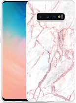 Galaxy S10 Plus Hoesje White Pink Marble