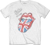 The Rolling Stones Heren Tshirt -S- Vintage British Tongue Wit