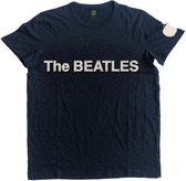 The Beatles - Logo & Apple Heren T-shirt - S - Blauw