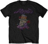 Poison Heren Tshirt -XL- Smoking Skull Zwart
