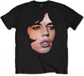 The Rolling Stones - Mick Portrait Heren T-shirt - S - Zwart