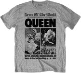 Queen Heren Tshirt -S- News Of The World 40th Front Page Grijs