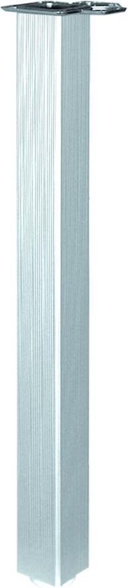 Tafelpoot square aluminium geribbeld 705mm hoogte.