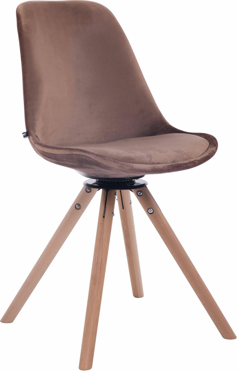 CLP Troyes Eetkamerstoel - Rond frame - Fluweel natura bruin