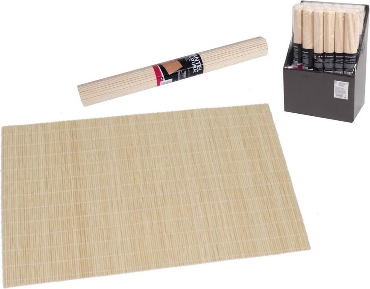Secret de Gourmet Placemats - 1x stuks - bamboe - 30 x 40 cm - naturel - gevlochten