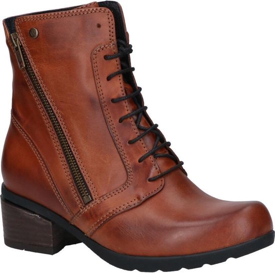 Wolky Dames cognaccaramel enkellaarzen maat 39 Wolky Dames cognaccaramel enkellaarzen maat 39