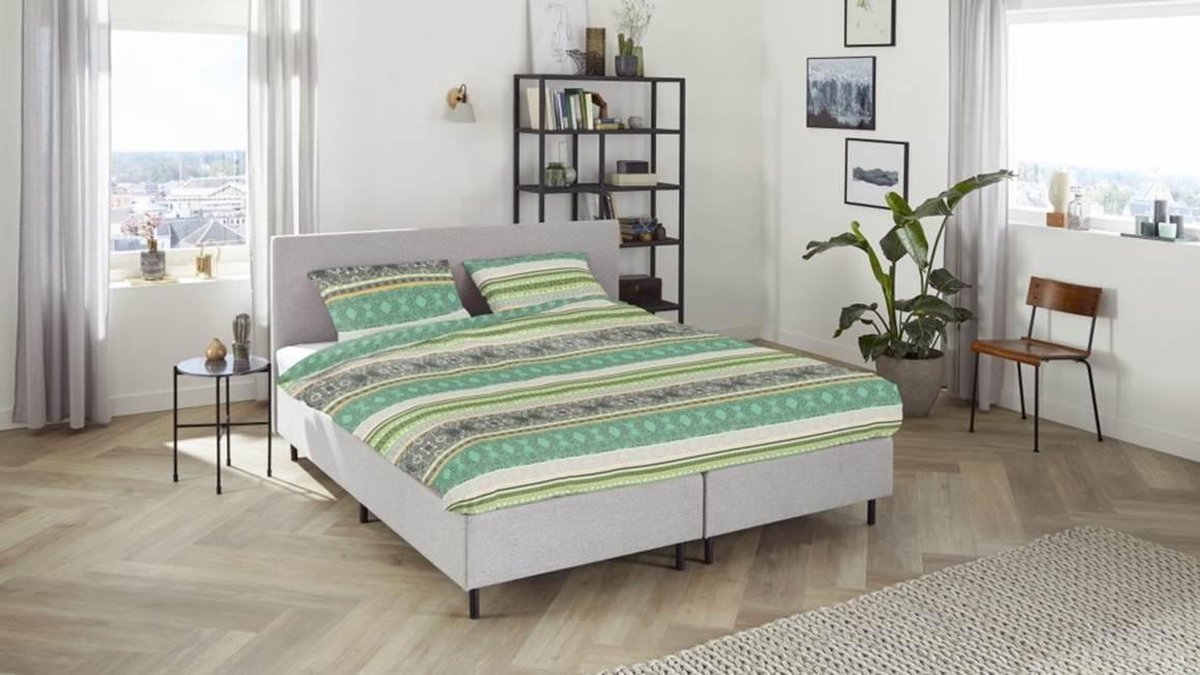 iSeng Jacq - Dekbedovertrek - Lits-jumeaux - 240x200/220 cm + 2 kussenslopen 60x70 cm - Groen
