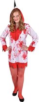 Magic By Freddy's - Eenhoorn Kostuum - Bebloede Halloween Eenhoorn - Meisje - rood,wit / beige - Maat 164 - Halloween - Verkleedkleding