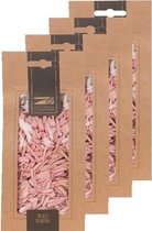 4x Zakje lichtroze houtsnippers 150 gram - Hobby/decoratie materiaal - Houtstukjes licht roze