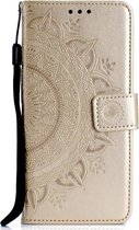 Shop4 - Samsung Galaxy A30s Hoesje - Wallet Case Mandala Patroon Goud