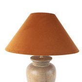 QAZQA clover - Landelijke Tafellamp met kap - 1 lichts - H 780 mm - Oranje - Woonkamer | Slaapkamer