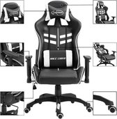 Gaming stoel (INCL leer reinigingdoekjes) Wit - Game Stoel - Gaming Chair - Bureaustoel racing - Racestoel - Bureau stoel gamen