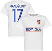 Kroatie Mandzukic 17 Team T-Shirt - Wit - S