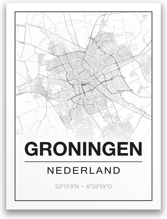 Poster/plattegrond GRONINGEN - 30x40cm