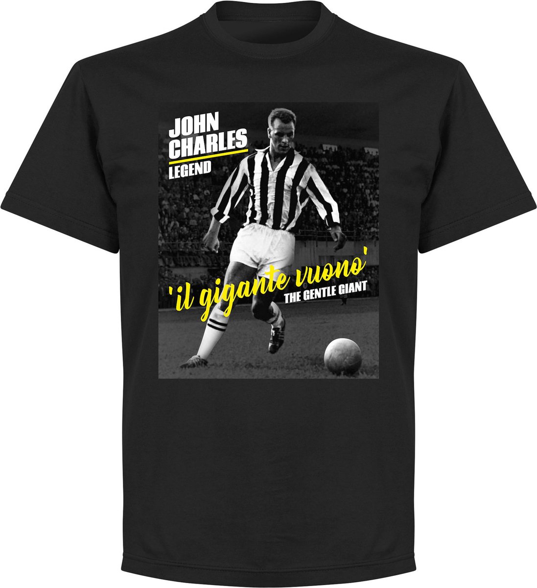 John Charles Legend T-Shirt - Zwart - XXXXL