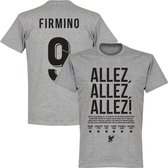 Liverpool Allez Allez Allez Firmino 9 T-Shirt - Grijs - L