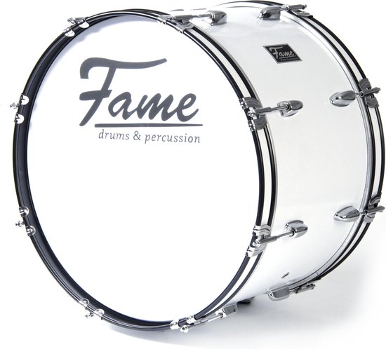 Foto: Fame marching basdrum 18x12 met tragegordel beater marching bass drum