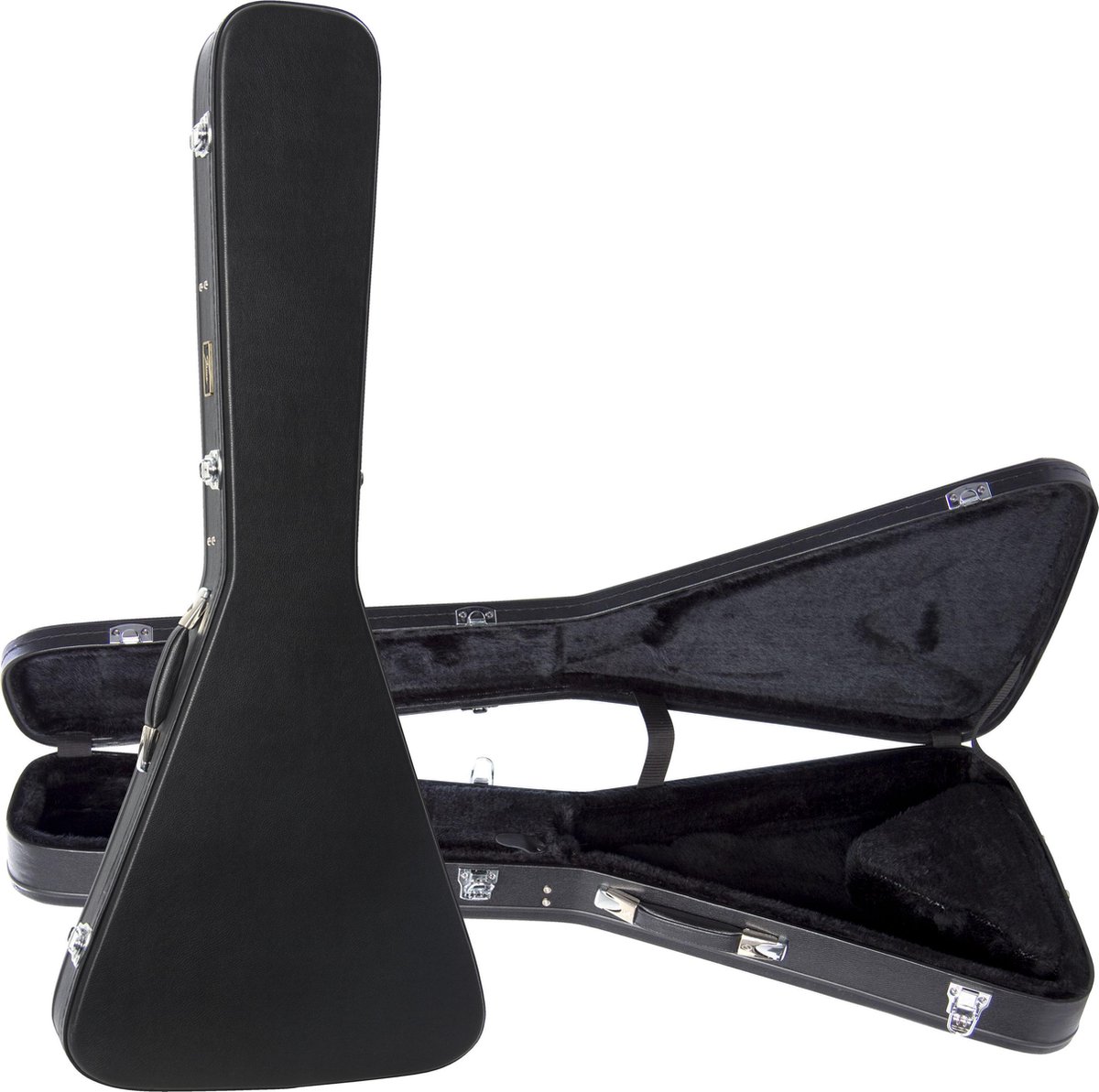 Fame V-1 V-Style gitaar case zwart - Koffer voor elektrische gitaren