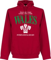 Wales Rugby Hooded Sweater - Rood - XL