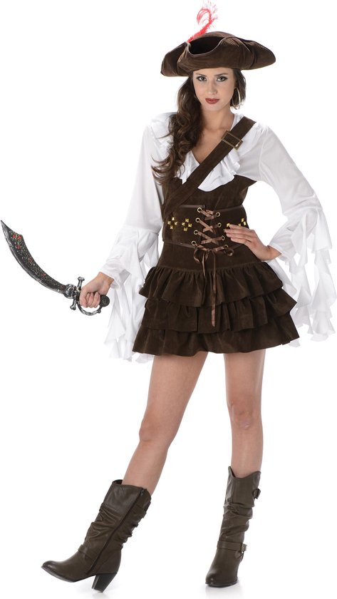 opblijven vlotter Spelling REDSUN - KARNIVAL COSTUMES - Bruin-wit piraten kostuum voor vrouwen - M |  bol.com