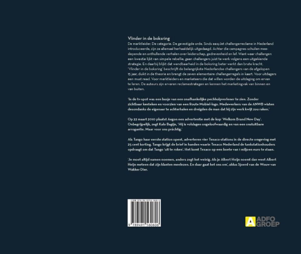 Vlinder in de boksring - back cover