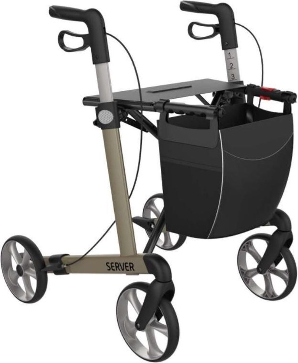 Server Rollator: Kleur: Beige, Model: Small - zithoogte 50 cm