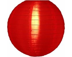 5 x Nylon lampion rood 45 cm - EK2020 Koningsdag versiering rood wit blauw oranje