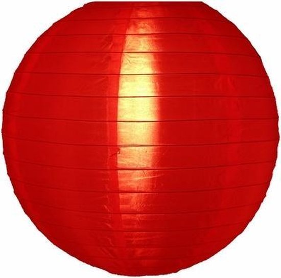 5 x Nylon lampion rood 45 cm - EK2020 Koningsdag versiering rood wit blauw oranje