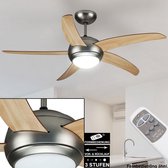 Plafondventilator - LED Verlichting - Bruin/ Grenen - Afstandbediening
