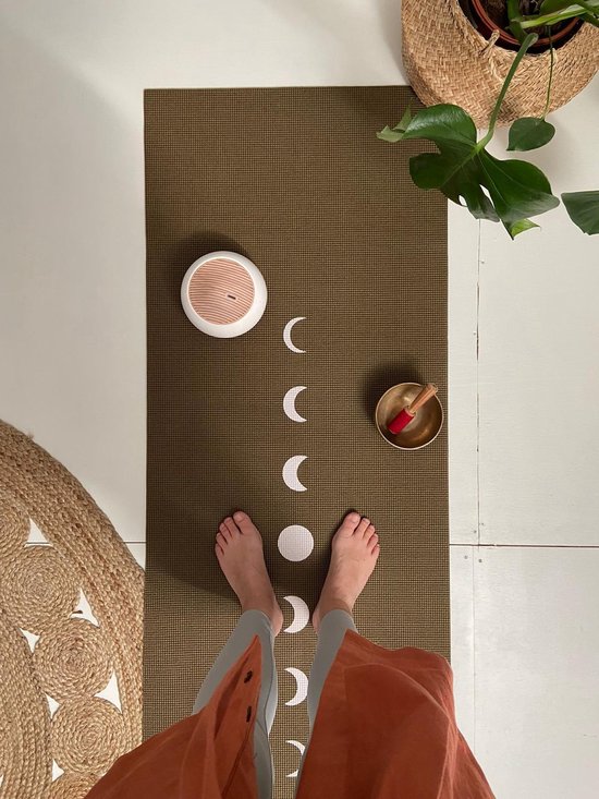 Tapis de yoga écologique collant extra épais lune vert foncé - Lotus | 6 mm | tapis de fitness | tapis de sport | tapis de Pilates