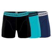 MuchachoMalo 3Pack SOLID 230 Blue Black Aqua Jongens Boxershorts