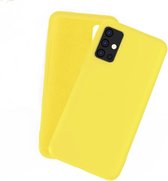siliconen hoesje Samsung Galaxy A51 - geel + glazen screen protector