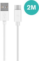 Sinji USB-C Oplaad en Data kabel – 1.8A Snellaad kabel – Flexibele Sterke Kabel - Oplaadsnoer Telefoon - Type C USB Kabel – Wit – 2 Meter