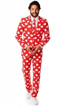 OppoSuits Mr. Lover Lover - Heren Pak - Valentijnsdag - Rood - Maat EU 52