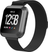 Shop4 - Fitbit Versa Lite Bandje - Large Metaal Zwart