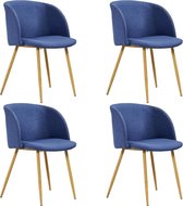 Eetkamerstoelen 4 st stof blauw