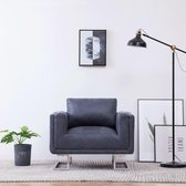 Fauteuil kubus kunstsuéde grijs