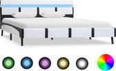 Bedframe met LED kunstleer wit 120x200 cm