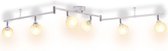 Plafondlamp met 6 lampenkappen G9 chroom