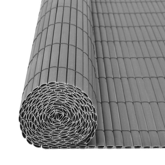 Tuinafscheiding dubbelzijdig 150x500 cm PVC grijs | bol.com