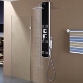 Douchepaneel 18x42,1x120 cm glas zwart