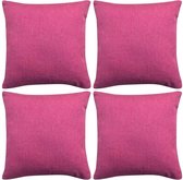 Kussenhoezen 4 stuks linnen look roze 50x50 cm