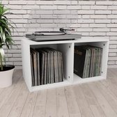 Opbergbox voor LP's 71x34x36 cm spaanplaat wit